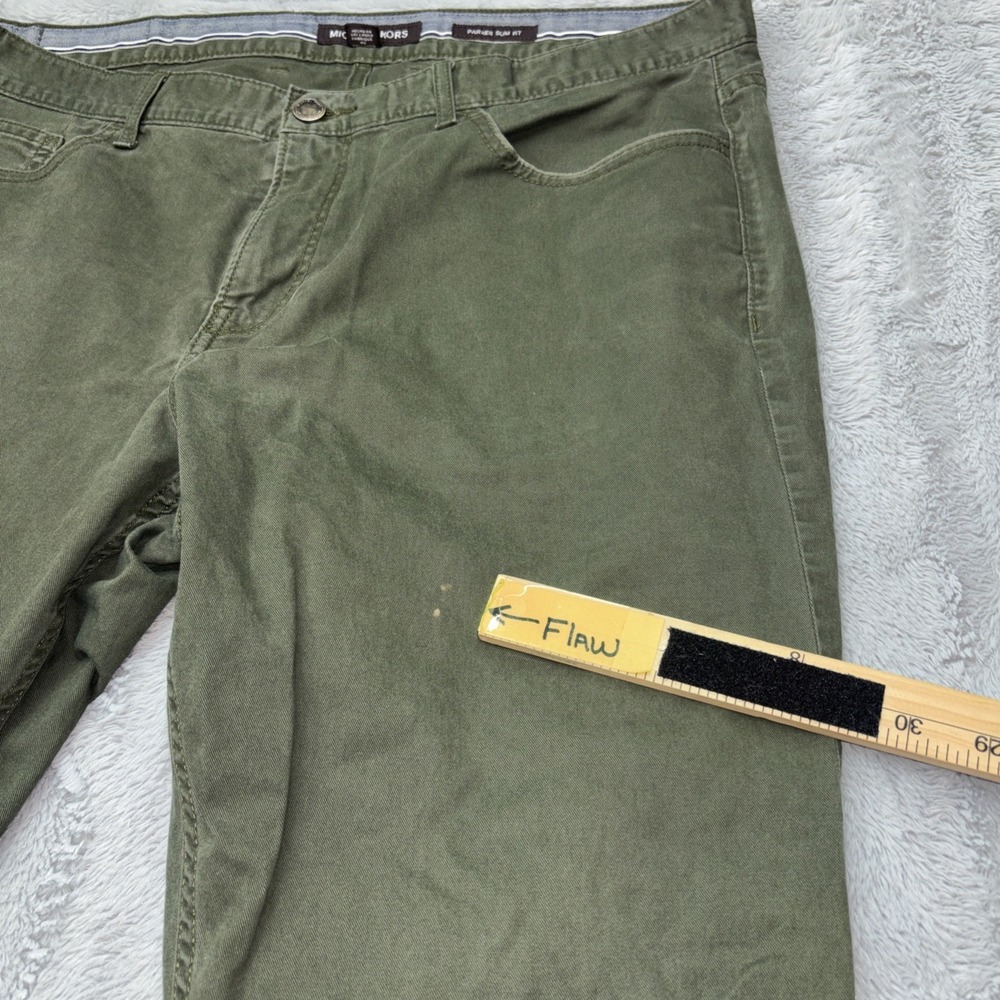 New Michael Kors Men's Parker Slim Fit Pants - 34 x 32 -(actual 34x30) Olive - Picture 2 of 6